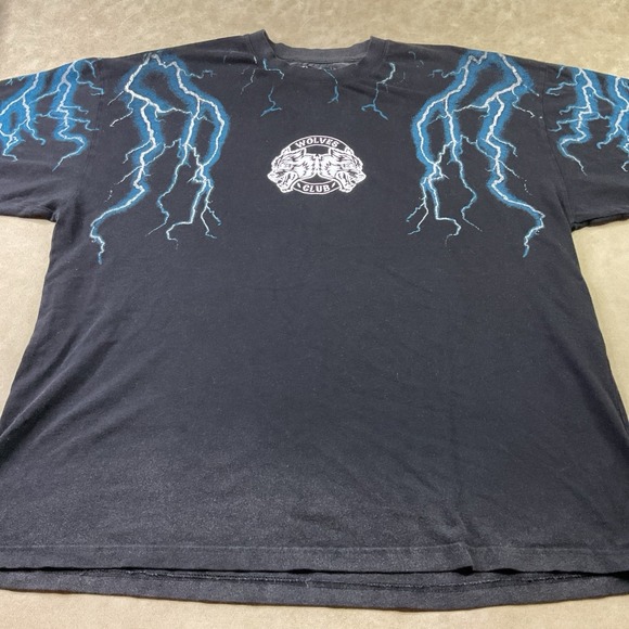 Darc Sport Wolves Club Bury T-Shirt Wolf Lightening AOP Tee Wolves Y2K Men Sz L - Picture 4 of 8